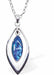 Natural Paua Shell Oval Drop Necklace Hypoallergenic: Rhodium Plated, Nickel, Lead and Cadmium Free Greeny Blue in colour 30mm in size, 18" Rhodium Plated Chain See matching earrings P540 