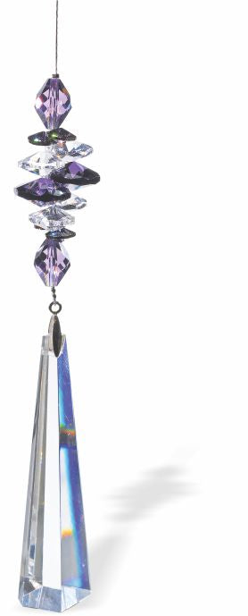 Austrian Crystal Suncatcher, Multi-faceted Crystals with Pendulum Crystal Drop Drop: 30cm from hanging loop to bottom (Approximate) Hang in the window or near a light source for full effect Loved by everyone, Suncatchers are a great gift for any occasion Brightens every space with reflected sunlight to instill calm and peace into a room