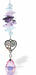 Sparkling Crystal Suncatcher by Byzantium with  Multi Faceted  Crystal in mixed colours completed with a Rhodium Plated Tree of Life in Heart Connector and Rose Pink Teardrop