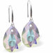 Crystal Multi Faceted Special Cut Peardrop Drop Earrings in Aurora Borealis