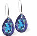 Crystal Multi Faceted Special Cut Peardrop Drop Earrings in Bermuda Blue
