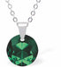 Austrian Crystal Cute Special Cut Circlets Necklace in Emerald Green with a Choice of Chains