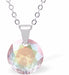 Austrian Crystal Cute Special Cut Circlets Necklace in Aurora Borealis with a Choice of Chains