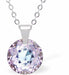 Austrian Crystal Cute Special Cut Circlets Necklace in Two Tone Vitrail Light with a Choice of Chains