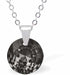Austrian Crystal Multi Faceted Round Necklace in Silver Night Grey with a choice of Chains