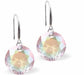 Austrian Crystal Multi Faceted Round Drop Earrings in Aurora Borealis