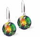 Austrian Crystal Multi Faceted Round Drop Earrings in Vitrail Medium with a choice of chains