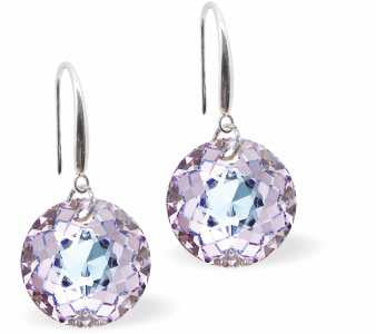 Austrian Crystal Multi Faceted Round Drop Earrings in Vitrail Light