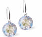Austrian Crystal Multi Faceted Round Drop Earrings in Clear Crystal Shimmer