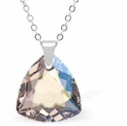 Austrian Crystal Multi Faceted Trilliant Cut Necklace Clear Crystal Shimmer in Colour 14.5mm in size Choice of 18" Stainless Steel or Sterling Silver Chain Hypo allergenic: Free from Lead, Nickel and Cadmium See matching earrings TR11 