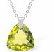 Austrian Crystal Multi Faceted Trilliant Cut Necklace Citrus Green in Colour 14.5mm in size Choice of 18" Stainless Steel or Sterling Silver Chain Hypo allergenic: Free from Lead, Nickel and Cadmium See matching earrings TR15 