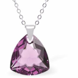 Austrian Crystal Multi Faceted Trilliant Cut Necklace Warm Amethyst Purple in Colour 14.5mm in size Choice of 18" Stainless Steel or Sterling Silver Chain Hypo allergenic: Free from Lead, Nickel and Cadmium See matching earrings TR19