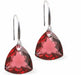 Austrian Crystal Multi Faceted Trilliant Cut Drop Earrings Scarlet Red in Colour 10.5mm in size - Rhodium Plated Earwires Hypo allergenic: Free from Lead, Nickel and Cadmium See matching necklace TR26 