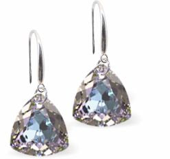 Austrian Crystal Multi Faceted Trilliant Cut Drop Earrings Vitrail Light in Colour 10.5mm in size - Rhodium Plated Earwires Hypo allergenic: Free from Lead, Nickel and Cadmium See matching necklace TR32