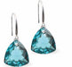 Austrian Crystal Multi Faceted Trilliant Cut Drop Earrings Blue Zircon in Colour 10.5mm in size - Rhodium Plated Earwires Hypo allergenic: Free from Lead, Nickel and Cadmium See matching necklace TR38 