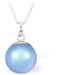 Austrian Crystal Pearl Stud Earrings in two tone iridescent light blue by Byzantium