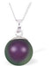 Austrian Crystal Pearl Necklace in Iridescent Purple by Byzantium with a choice of sterling silver or surgical steel 18" chain