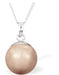 Austrian Crystal Pearl Necklace in Warm Glowing Rose Gold by Byzantium with a choice of Sterling Silver or Surgical Steel 18" Chain.