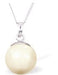 Austrian Crystal Pearl Necklace in Warm Light Creamrose by Byzantium with a choice of Sterling Silver or Surgical Steel 18" Chain.