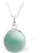 Austrian Crystal Pearl Necklace in Crisp Jade Green by Byzantium with a choice of Sterling Silver or Surgical Steel 18" Chain