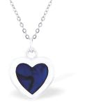 Paua Shell Mini Heart Necklace, Rhodium Plated