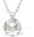 Austrian Crystal Round Necklace in Clear Crystal with a choice of Chains (April Birthstone)