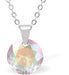 Austrian Crystal Round Necklace in Aurora Borealis with a choice of Chains